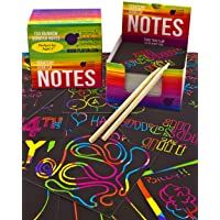 Mini Bloc de Notas Mágico con Hojas de Rascar de Purple Ladybug - 150 Cartulinas Negras Rascables para Dibujar con Niños…
